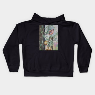 Chaffinch in a pear tree Kids Hoodie